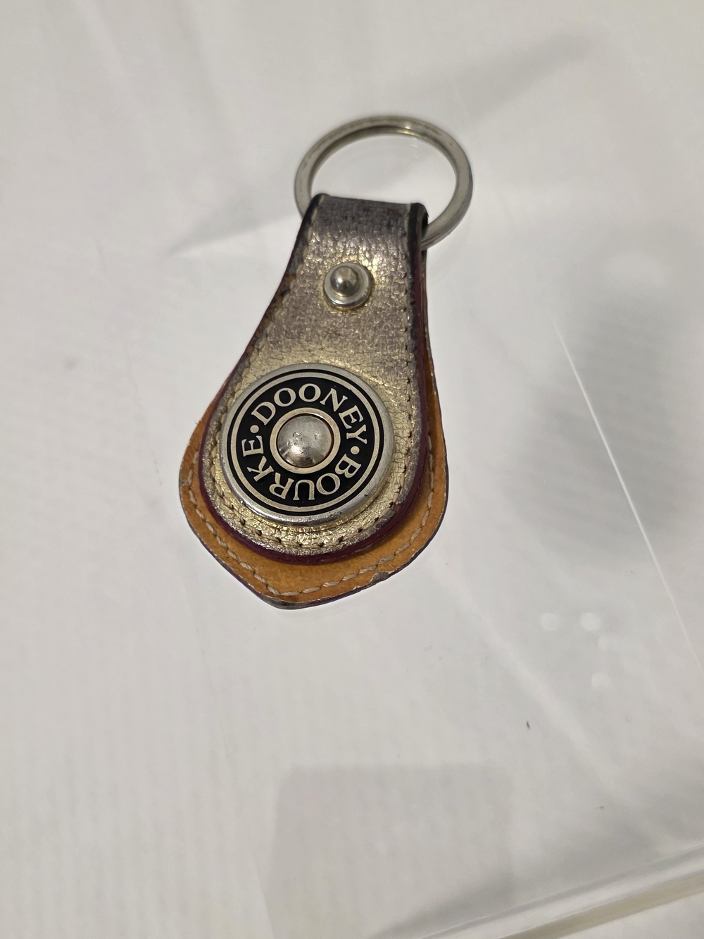 Dooney & Bourke Metallic Brown Leather Key Fob